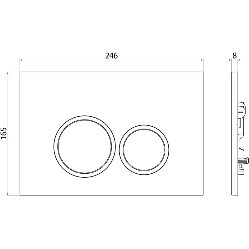Mexen Tex 01 flush button, grey - 6101-05
