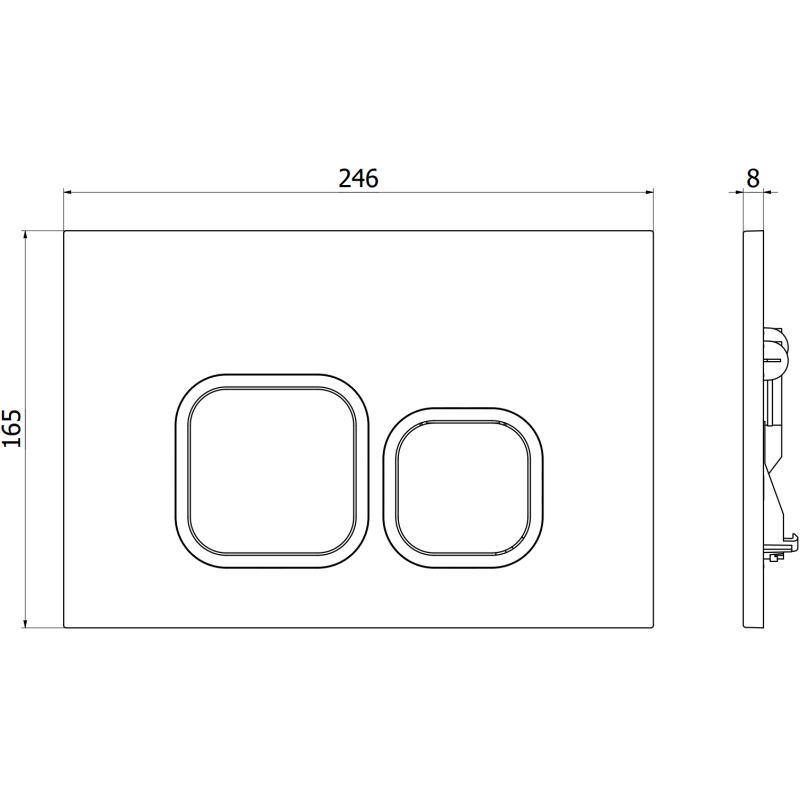 Mexen Tex 03 spoelknop, mat chroom - 6103-04