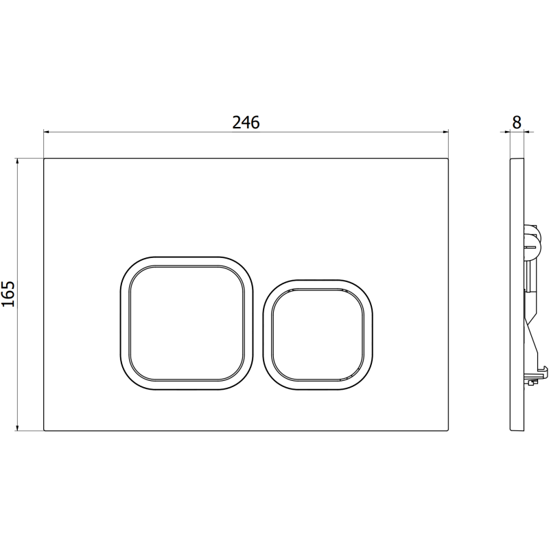 Mexen Tex 03 flush button, brushed gold - 6103-11
