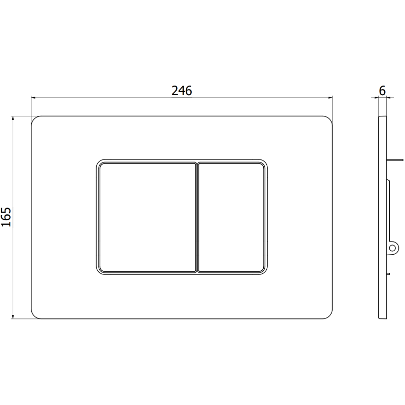 Mexen Tex 05 spoelknop roestvrij staal, zwart mat - 6105-02