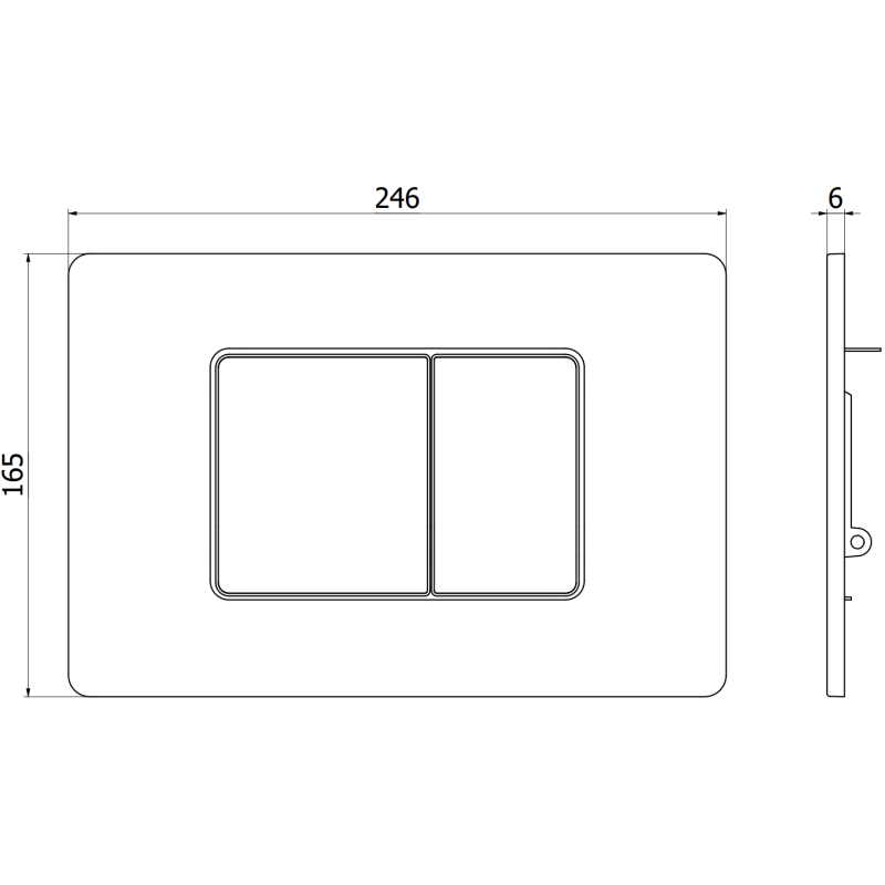 Mexen Tex 05 pulsante di scarico in acciaio inossidabile, inox - 6105-10