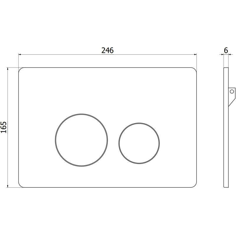 Mexen Tex 06 flush button stainless steel, matte black - 6106-02