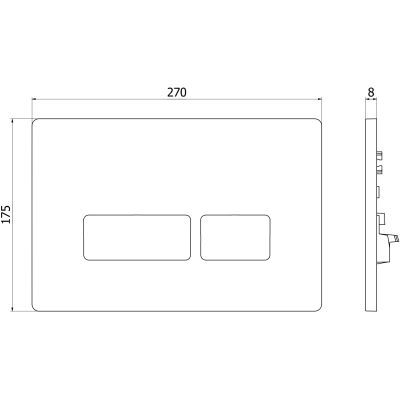 Mexen Tex 07 spolningsknapp, vit - 6107-01