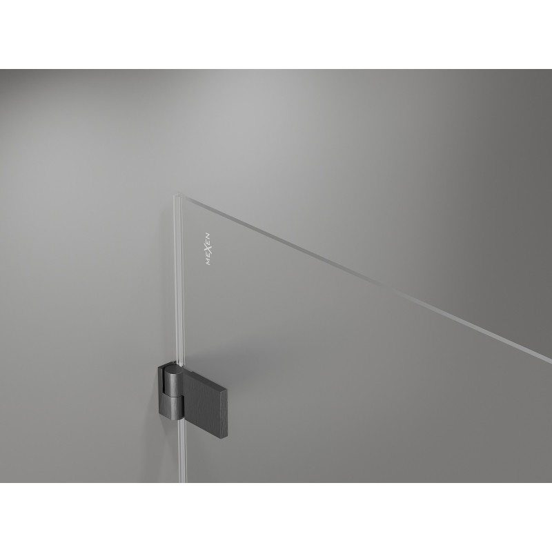 Mexen Lunar-B hinged dušinurk, vasak 90 x 80 cm, läbipaistev, matistatud relv-hall - 832-090-080-66-00-L
