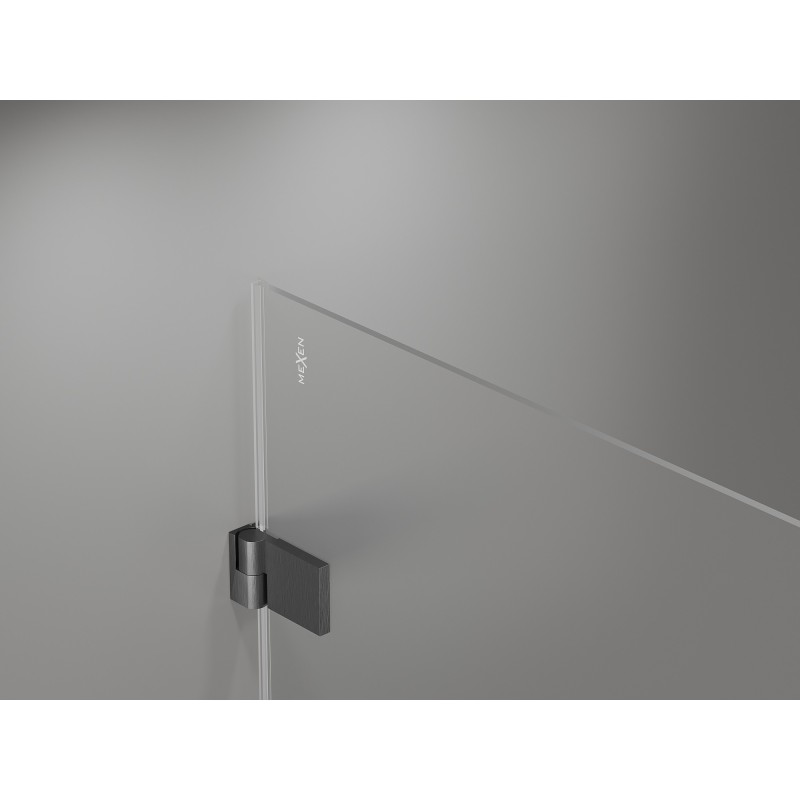 Mexen Lunar-B kabina prysznicowa uchylna lewa 90 x 90 cm, transparent, gun gray szczotkowany - 832-090-090-66-00-L
