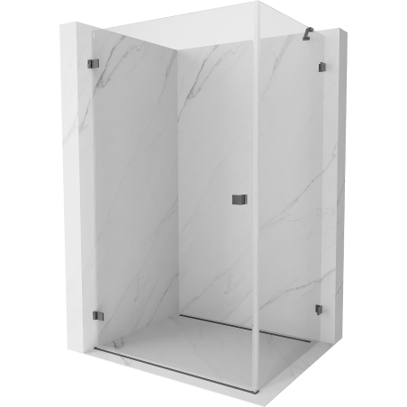 Mexen Lunar-B hinged shower enclosure left 95 x 90 cm, transparent, brushed gun gray - 832-095-090-66-00-L