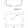 Mexen Elix graniidist köögivalamu, 1-kauseline, 600 x 500 mm, beež, must sifoon - 6525601005-69-B
