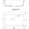 Mexen Elix zlewozmywak granitowy 1-komorowy 700 x 500 mm, czarny/srebrny metalik, syfon złoty - 6526701005-73-G