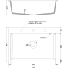Mexen Elix évier en granit 1 bac 700 x 500 mm, noir, siphon doré - 6526701005-77-G
