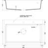 Mexen Elix Granitspüle 1-komorig 800 x 500 mm, schwarz/silbermetallic, Siphon Chrom - 6527801005-73