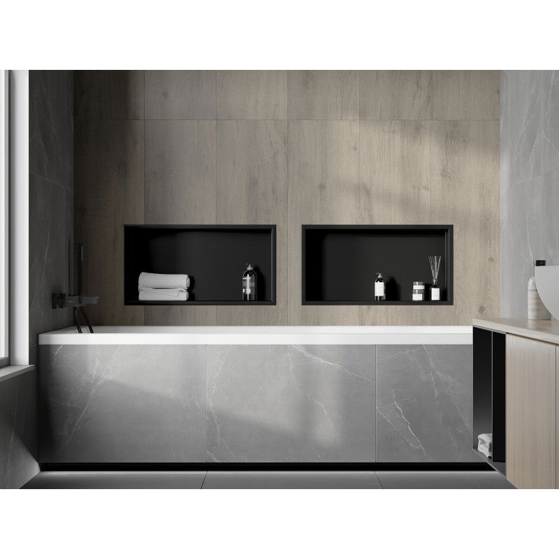 Mexen X-Wall-R nischhylla med krage 60 x 30 cm, svart - 1970603010