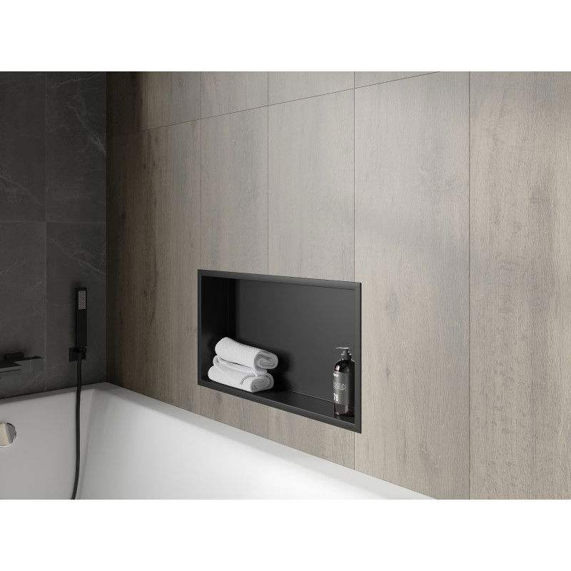 Mexen X-Wall-R nischhylla med krage 60 x 30 cm, svart - 1970603010