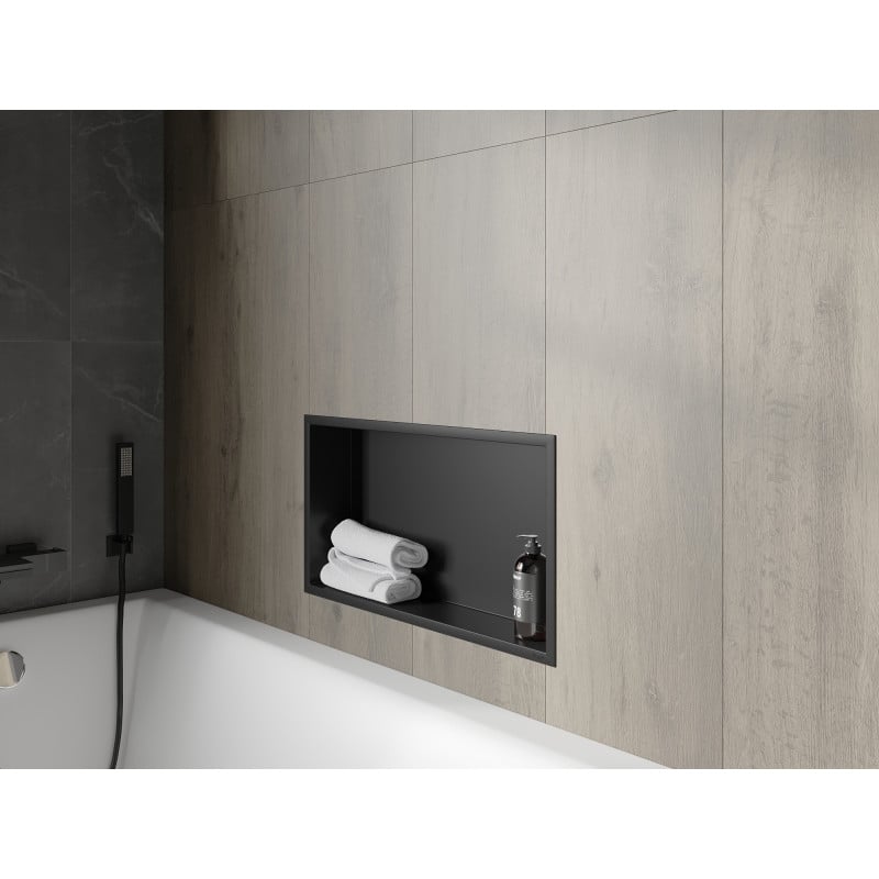 Mexen X-Wall-R nisplank met flens 60 x 30 cm, zwart - 1970603010