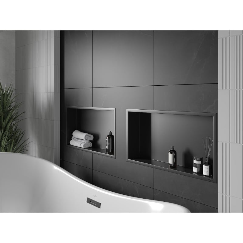 Mexen X-Wall-R niche shelf with flange 60 x 30 cm, black - 1970603010