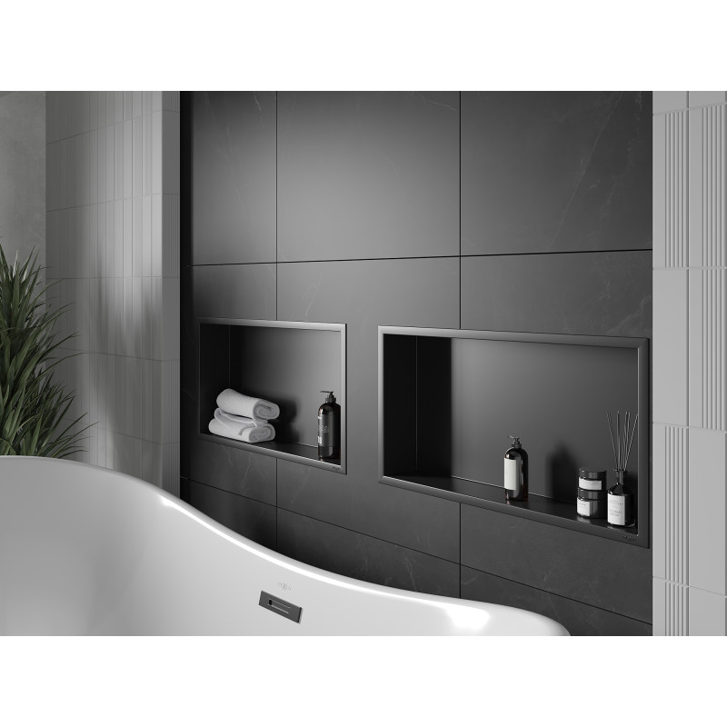Mexen X-Wall-R Nischenregal mit Kragen 60 x 30 cm, schwarz - 1970603010
