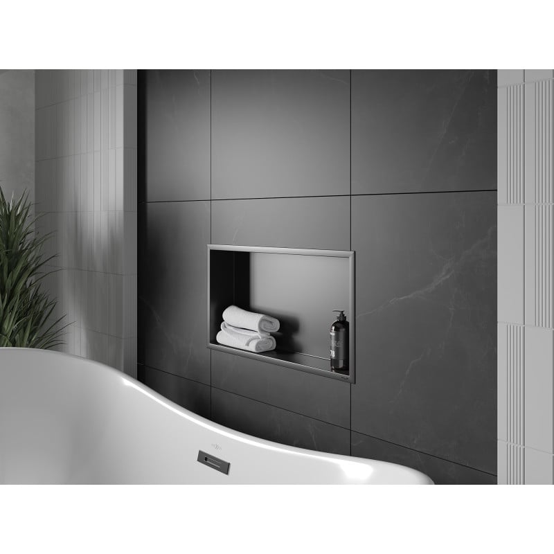 Mexen X-Wall-R étagère encastrée avec collerette 60 x 30 cm, noir - 1970603010