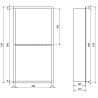 Mexen X-Wall-R Nischeregal mit Flansch und Regalboden 60 x 30 cm, Inox - 1910603010S