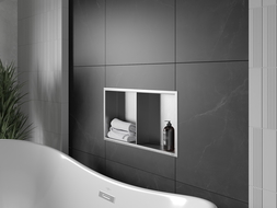 Mexen X-Wall-R nis niche plank met flens en plank 60 x 30 cm, inox - 1910603010S