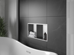 Mexen X-Wall-R soonurk riiul koos äärise ja riiuliga 60 x 30 cm, inox - 1910603010S