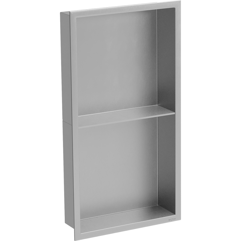 Mexen X-Wall-R Nischeregal mit Flansch und Regalboden 60 x 30 cm, Inox - 1910603010S
