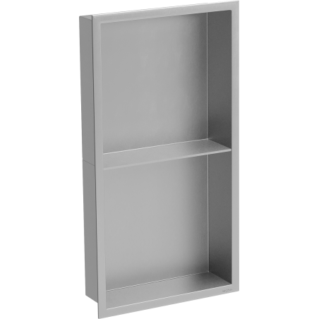 Mexen X-Wall-R Nischeregal mit Flansch und Regalboden 60 x 30 cm, Inox - 1910603010S