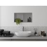 Mexen X-Wall-R Nischeregal mit Flansch und Regalboden 60 x 30 cm, Inox - 1910603010S