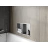 Mexen X-Wall-R Nischeregal mit Flansch und Regalboden 60 x 30 cm, Inox - 1910603010S