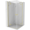 Mexen Mist H Duo Duschkabine schwenkbar 70 x 70 cm, transparent, gebürstetes Gold - 8A5-070L-070P-55-00