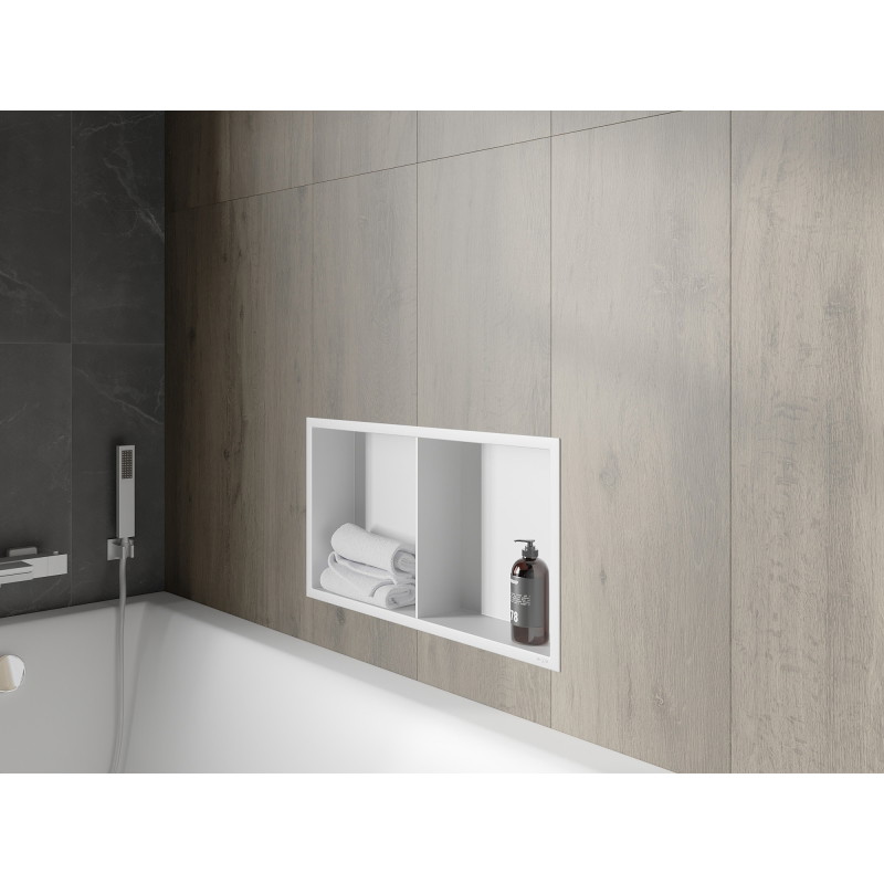 Mexen X-Wall-R inbouwplank met kraag en plank 60 x 30 cm, wit - 1920603010S