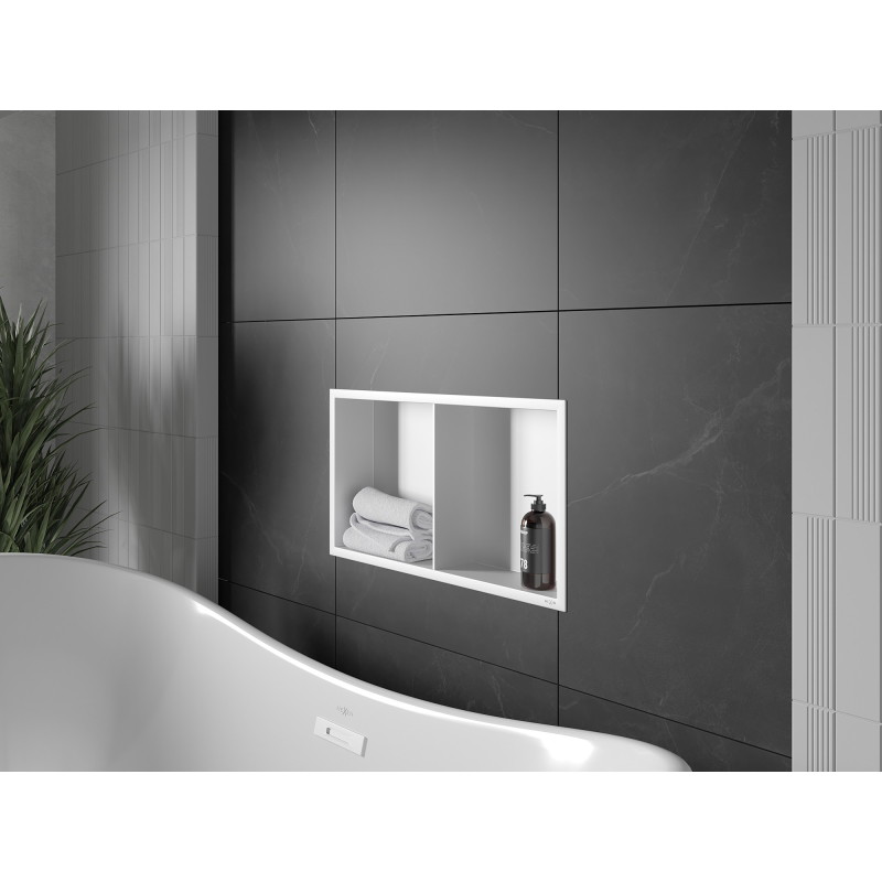 Mexen X-Wall-R estante empotrado con borde y estante 60 x 30 cm, blanco - 1920603010S
