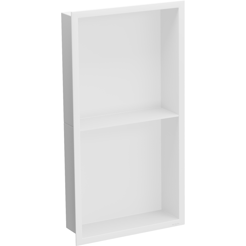 Mexen X-Wall-R Nischenregal mit Flansch und Regal 60 x 30 cm, weiß - 1920603010S