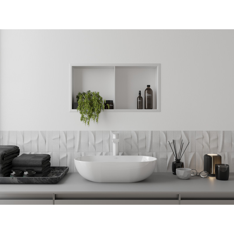 Mexen X-Wall-R Nischenregal mit Rahmen und Regal 60 x 30 cm, weiß - 1920603010S