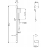 Mexen DF45 schuifbare douchestangset, zwart - 785454582-70