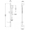 Mexen DF45 schwarzes Duschset, verschiebbar - 785454582-70