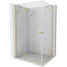 Mexen Mist H Duo Duschkabine schwenkbar 100 x 85 cm, transparent, gebürstetes Gold - 8A5-100L-085P-55-00