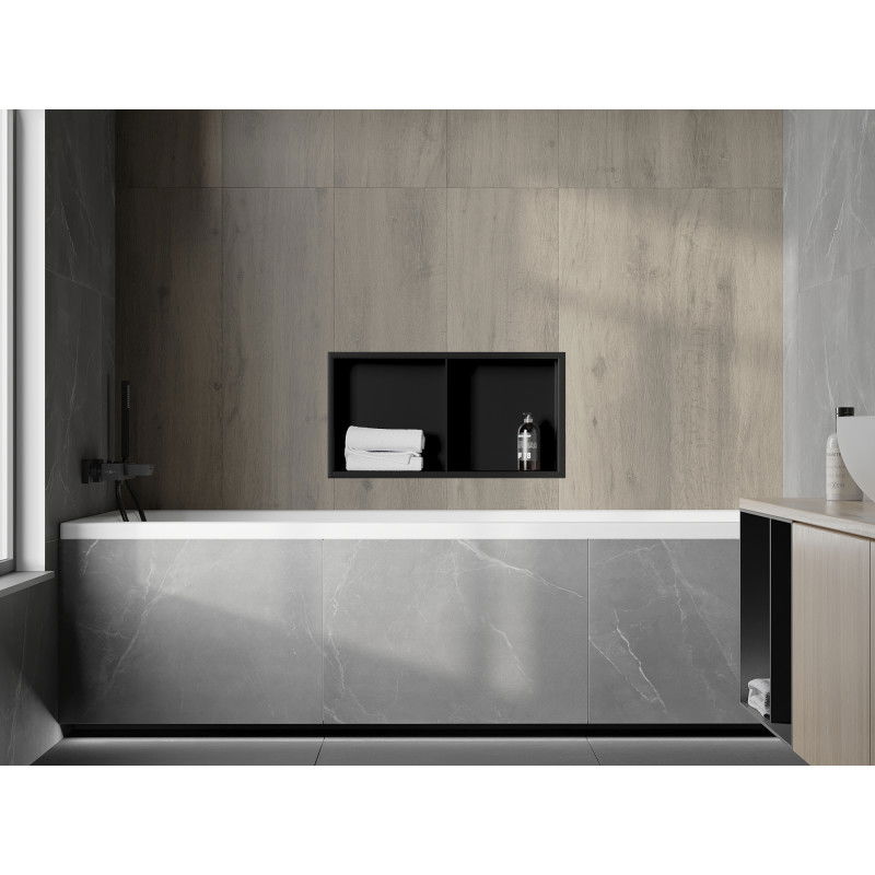 Mexen X-Wall-R inbouwplank met flens en plank 60 x 30 cm, zwart - 1970603010S