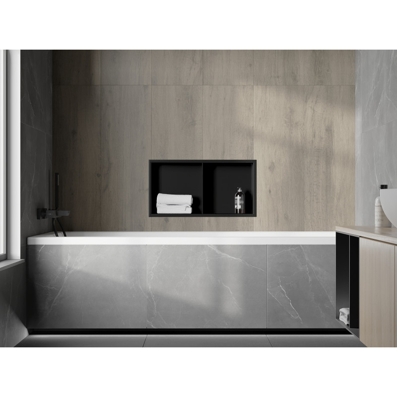 Mexen X-Wall-R nisplank met flens en plank 60 x 30 cm, zwart - 1970603010S