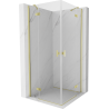 Mexen Mist H Duo cabine de douche pivotante 100 x 100 cm, transparent, or brossé - 8A5-100L-100P-55-00