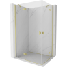 Mexen Mist-H Duo left-hinged shower cabin 120 x 100 cm, transparent, brushed gold - 8A5-120L-100P-55-00