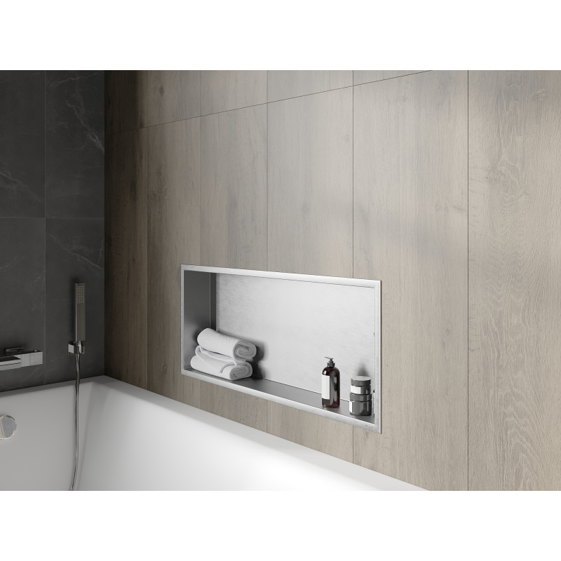 Mexen X-Wall-R nis vak plank met kraag 75 x 30 cm, inox - 1910753010