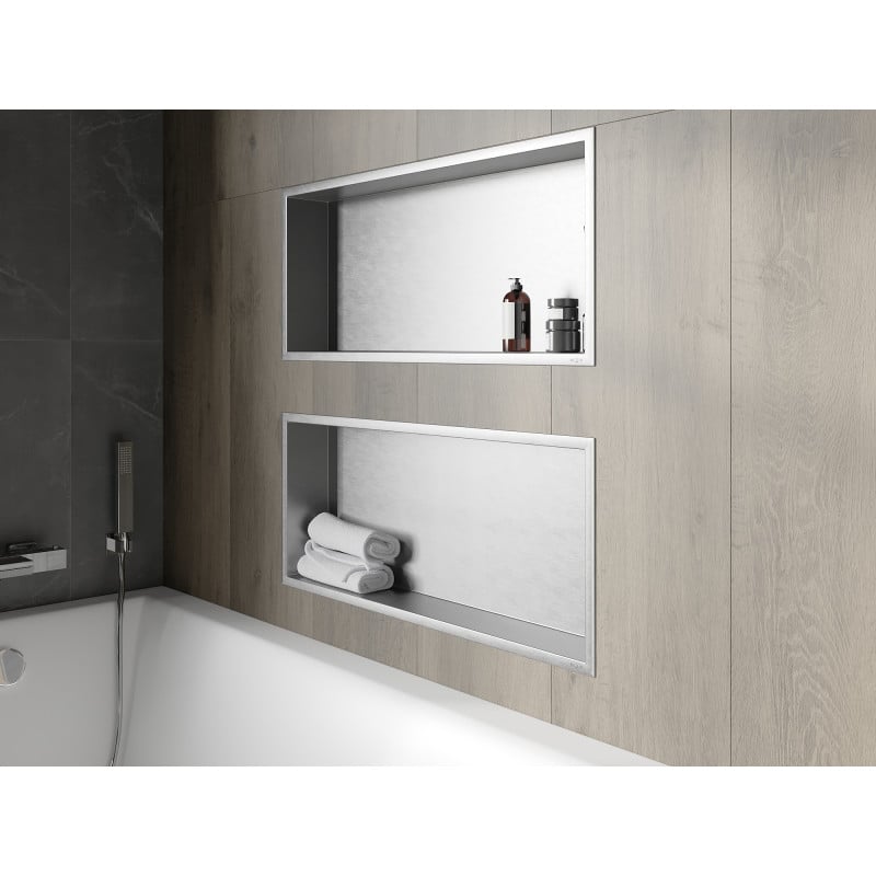 Mexen X-Wall-R étagère encastrée avec rebord 75 x 30 cm, inox - 1910753010