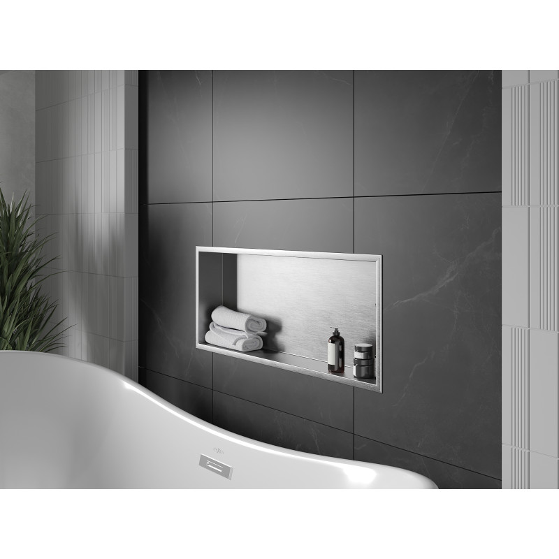 Mexen X-Wall-R półka wnękowa z kołnierzem 75 x 30 cm, inox - 1910753010