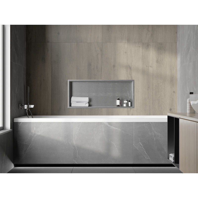 Mexen X-Wall-R nis vak plank met kraag 75 x 30 cm, inox - 1910753010