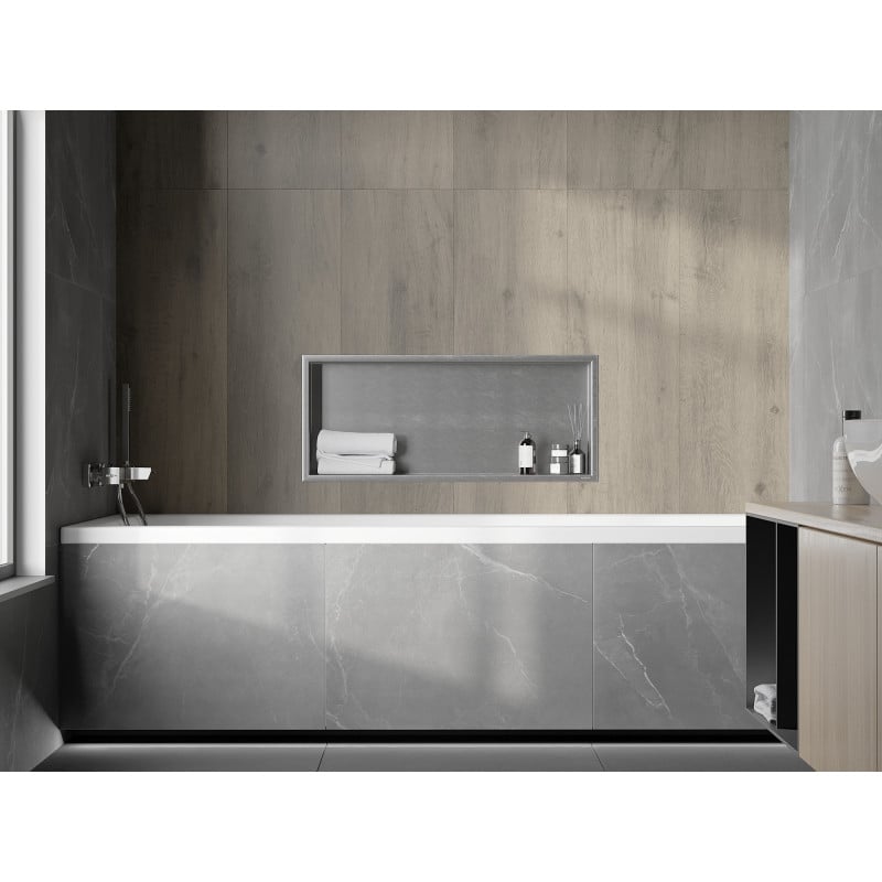 Mexen X-Wall-R wandplank met flens 75 x 30 cm, inox - 1910753010