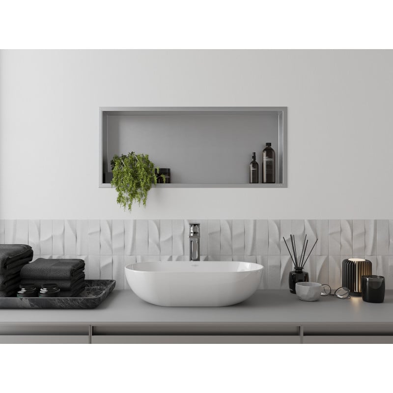 Mexen X-Wall-R estante empotrado con reborde 75 x 30 cm, inox - 1910753010