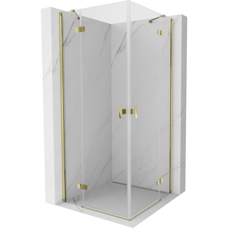 Mexen Mist-H Duo duschkabin svängbar 120 x 120 cm, transparent, guld - 8A5-120L-120P-50-00
