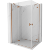 Mexen Mist H Duo cabine de douche pivotante 75 x 70 cm, transparent, cuivre brossé - 8A5-075L-070P-65-00