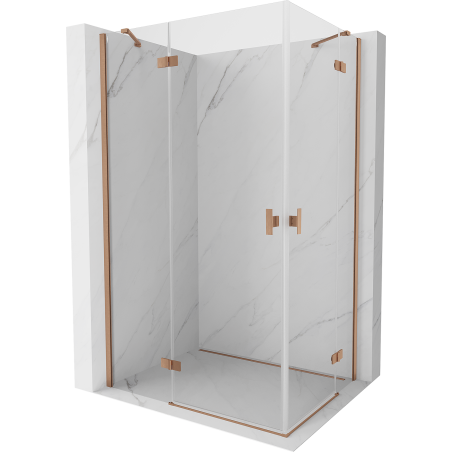 Mexen Mist H Duo Duschkabine drehbar 85 x 70 cm, transparent, gebürstetes Kupfer - 8A5-085L-070P-65-00