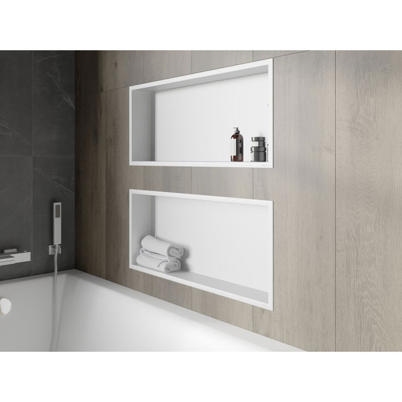Mexen X-Wall-R mensola incassata con flangia 75 x 30 cm, bianca - 1920753010