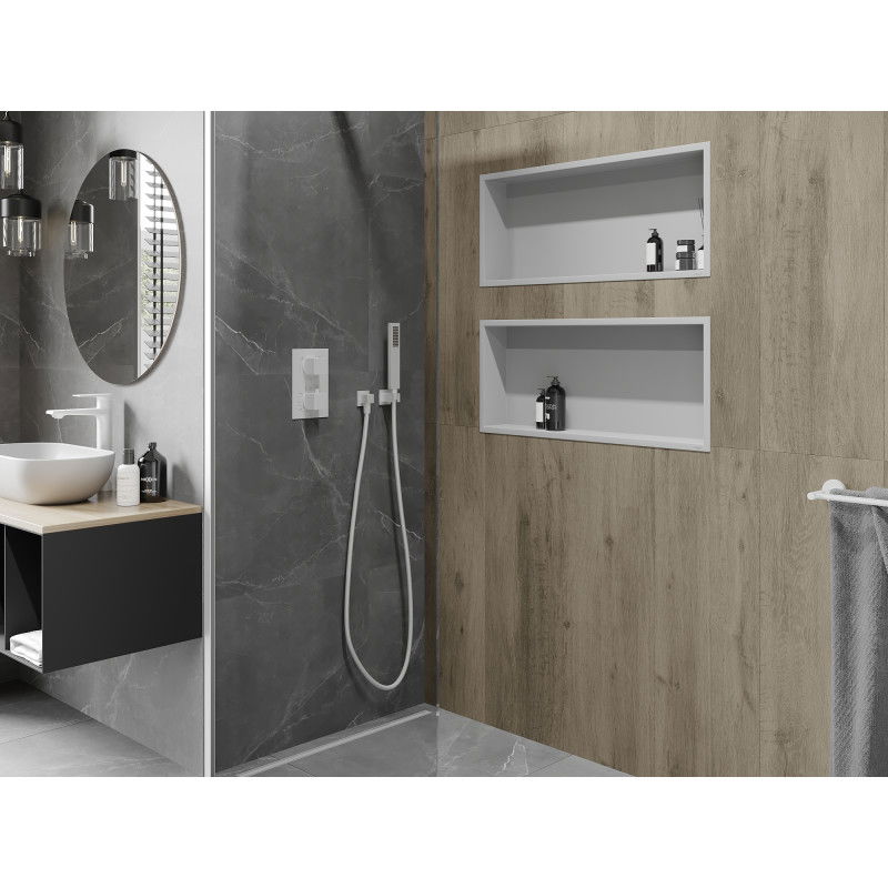 Mexen X-Wall-R mensola incassata con flangia 75 x 30 cm, bianca - 1920753010